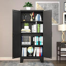61.02" Kitchen Pantry Cabinet, Pantry Storage Cabinet with 2 Doors and Adjustable Shelves, Black Food Storage for Kitchen, Living Room, Bedroom and Dining Room (Black) Metal Sideboard by CozyNest Decor