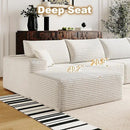 108" Sectional Couches for Living Room Modern Modular Sofa with L-Shape Couchs Upholstered Boneless Couch Deep Seat Sectional Couch with Chaise (White, Left Facing Chaise+2Seaters) by CozyNest Decor