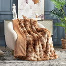 Cozy Bliss Faux Fur Throw Blanket for Couch, Fuzzy Soft Plush Thick Bubble Blanket for Sofa Bedroom Living Room, 60 * 80 Inches Tie Dye Brown by CozyNest Decor