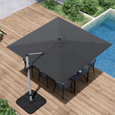 Patio Umbrella, 10FT Outdoor Cantilever Umbrella with 360-degree Rotation for Garden, Deck, Backyard, Pool and Beach, Grey by GreenHaven Gardens