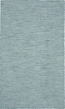 Nourison Positano Indoor/Outdoor Aqua 3' x 5' Area Rug, Easy Cleaning, Non Shedding, Bed Room, Living Room, Dining Room, Backyard, Deck, Patio (3x5) by CozyNest Decor