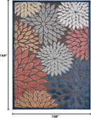 Beverly Rug Outdoor Rug 9x12 Large Modern Floral Tropical Area Rugs for Indoor and Outdoor Patio Easy to Clean Non Shedding Living Room Porch Garden Washable Outside Carpet (9 x 12 Brown) by CozyNest Decor