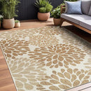 Beverly Rug Outdoor Rug 9x12 Modern Exotic Tropical Leaf Area Rugs for Indoor and Outdoor Patio Deck Porch Garden Water Resistant Washable Outside Carpet (9 x 12 Beige) by GreenHaven Gardens