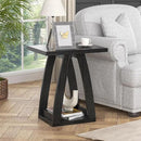 End Tables Living Room, Side Table Beside Sofa, Nightstand for Bedroom, Couch Side Table with Shelf, Modern End Table for Living Room, Black End Table by CozyNest Decor