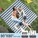 HX&OD Extra Large Picnic Outdoor Blanket, 80”x80” Waterproof Picnic Mat Foldable Camping Blanket Portable with Carry Strap for Beach Mat Outdoor Camping Party(Grey&Green) by TinyTreasures Baby Boutique