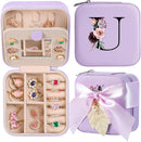 AYGXU Travel Jewelry Box for Women and Girls - Small Case With Initial A-Z - Teacher Gifts by TinyTreasures Baby Boutique