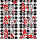 Valentine's Day Placemats Set of 6 Gnomes Plastic Table Mats Buffalo Plaid Place Mats Washable Vinyl Love Hearts Table Decoration for Anniversary Wedding Party Kitchen Dining Table by CozyNest Decor