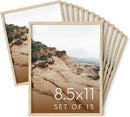 Haus and Hues 8.5x11 Natural Oak Wood Picture Frames Set of 15 - Premium Bulk Picture Frames 8.5x11 Bundle - Elegant Gallery Wall Frame Set for Posters, Art Display - Ideal for Wall Decor in Home & by CozyNest Decor