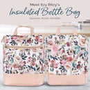 Itzy Ritzy Insulated Bottle Bag – Keeps Bottles Warm or Cool - Holds 3 Bottles & Features Interior Pocket for Ice Pack (Not Included), Blush Floral by TinyTreasures Baby Boutique