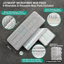 JOYMOOP Mop and Bucket with Wringer Set, Hands Free Flat Floor Mop and Bucket, with 8 Washable Microfiber Pads, Wet and Dry Use, Floor Cleaning System by CozyNest Decor