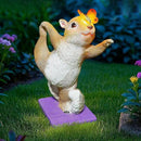 Solar Light Garden Statue Squirrel Figurine, Resin Squirrel Doing Yoga with Lighted Butterfly, Waterproof Spring Outdoor Ornaments for Garden, Front Door, Patio Decor & Gifts for Mother's Day by CozyNest Decor