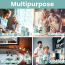 Home Intuition 4-Piece Ceramic Kitchen Canisters Set, Airtight Containers with Wooden Spoons Reusable Chalk Labels and Marker for Sugar, Coffee, Flour, Tea (Turquoise) by CozyNest Decor