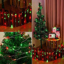 YEGUO Solar Fairy Lights Outdoor Waterproof, 4 Pack Each 33ft 100 LED String Lights, 8 Modes Silver Wire(Green and Red) by GreenHaven Gardens