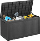 NUNU LAB 102 Gallon Large Waterproof Resin Deck Box, Lockable Outdoor Storage Box with Gas Lift, Patio Cushions, Garden Tools, Pool Supplies, Indoor Outdoor Storage Container, Black by GreenHaven Gardens