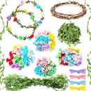 Syhood 20 Sets Flower Crowns Making Kit, Make Your Own Flower Crown Wreath Headbands and Bracelets Craft Kit Hair Accessories Handmade DIY Floral Garland Presents for Girls by TinyTreasures Baby Boutique