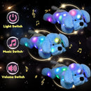 Hopearl LED Musical Stuffed Puppy Lighting Up Singing Plush Dog Adjustable Volume Lullaby Animated Soothe Birthday Festival for Kids Toddler Girls, Blue, 17'' by TinyTreasures Baby Boutique