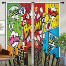 Superhero City Wars Explosion Rod Pocket Blackout Curtains for Boy Girl Bedroom, Colorful Comics Ar Thermal Insulated Home Window Drapes for Living Room Darkening, 84x72 inch by TinyTreasures Baby Boutique