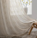 Sutuo Home Crochet Boho Curtains Rose Florals Embroidery, Sheer Lace Handmade Tassels Knitted Window Treatment Vintage Rustic Bohemian Farmhouse Drape for Bedroom Rod Pocket 1 Panel 59" W x 84" L by CozyNest Decor