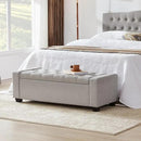 48" Ottoman with Storage, Storage Ottoman Bench with Safety Hinge, Upholstered Entryway Bench with Seating for Bedroom, Living Room, Holds up to 330 lb(Light Gray) by CozyNest Decor