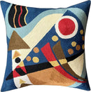 Kandinsky Blue Abstract Pillow Cover | Modern Outdoor Cushions | Mid Century Chair Cushions | Handmade Wool Size 18x18 by CozyNest Decor
