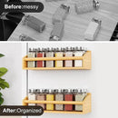 2 Pack Magnetic Spick Rack for Refrigerator, Fridge Organizer Shelf, Bamboo Wood by CozyNest Decor