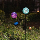 VCUTEKA Solar Garden Decorative Lights Outdoor, Mosaic Solar Light Waterproof LED Pathway Stake Light for Landscape Patio Yard Deck Walkway Decoration, 2 Pack （Blue&Purple） by GreenHaven Gardens