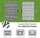 OLANLY Outdoor Rug Waterproof 5x8 ft Clearance, Reversible Outdoor Plastic Straw Rug with Floral Pattern, RV Mat for Patio, Camping, Balcony, Deck, Backyard, Black & White by CozyNest Decor