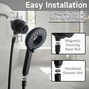 High Pressure Shower Heads 6 Spray Mode Handheld Shower With 60" Stainless Steel Hose - Matte Black by HouseOfZazla