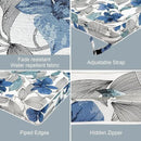 LVTXIII Patio Chair Cushions 22"x22"x3", Water-Repellent Outdoor Seat Cushions for Patio Furniture, Square Chair Pads with Ties for Home Garden Decoration, Set of 2, Clemens Noir Blue by GreenHaven Gardens