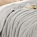 EMME Muslin and Fleece Throw Blanket Reversible - 50"*60" Grey Soft Warm Throw Blankets for Couch Bed Picnic Travel Bed by CozyNest Decor