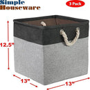 SIMPLE HOUSEWARE Fabric Storage Cubes, 13" x 13" Storage Bin, 3 Pack, Dark Gray by CozyNest Decor