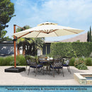 PURPLE LEAF 13ft Patio Umbrella Outdoor Round Umbrellas Large Cantilever Umbrella Windproof Offset Umbrellas Heavy Duty Sun Umbrella for Garden Deck Pool Patio, Cream