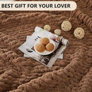 L'AGRATY Chunky Knit Blanket - Soft Chenille Yarn Throw - 60x80: Handmade Thick Cable Knit Crochet Blanket for Couch, Sofa, Bed & Home Decor by CozyNest Decor