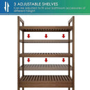 SMIBUY Bathroom Storage Shelf, Bamboo Over-The-Toilet Organizer Rack, Freestanding Toilet Space Saver with 3-Tier Adjustable Shelves (Walnut) by CozyNest Decor