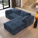 78.74" L Shaped Modern Sofa Modular Sectional Cloud Couch with Ottoman,Upholstered Couches with Plush Corduroy Fabric for Living Room Furniture,Bedroom and Apartment,No Assembly Required,Blue by CozyNest Decor