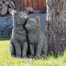 Wenqik Black Cat Statue for Garden Couple Kitten Figurines Decor Resin Cat Sculpture Decorative Garden Statues for Outside Patio Yard Farmhouse Gifts for Animal Lovers Mom 8.66 x 5.7 x 10.62 Inch by GreenHaven Gardens