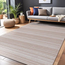 Stripe Outdoor Rug 8x10 Washable Outside Carpet for Indoor Patio Porch Waterproof Easy Cleaning Non Shedding Area Rugs Beige 8 x 10 by CozyNest Decor