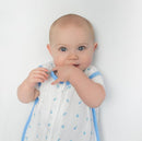 Amazing Baby Cotton Muslin Sleeping Sack, For Baby Boy or Girl, Wearable Blanket with 2-way Zipper, Dots, Blue, Small (0-6 Month) by TinyTreasures Baby Boutique
