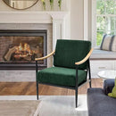 Modern Accent Chair for Living Room Bedroom Mid Century Arm Chair Upholstered Office Accent Chair Comfy Waiting Room Chair with Metal Frame, Green by CozyNest Decor