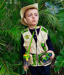 Bug Hunting Kit, Green Safari Vest, Hat, Binoculars, Lg. Butterfly Net, Bug Container, Whistle, Flashlight, Magnifier, Thermostat, Compass, Age 3+ by TinyTreasures Baby Boutique