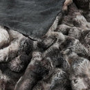 Lotus Karen Faux Fur Throw Blanket Tie-Dye Dark Gray - Big Bubble Rabbit Fluff Blanket for Couch, Small Fluffy Fuzzy Cozy Blanket, Thick Furry Plush Shaggy Blankets, 50x60 Inches by CozyNest Decor