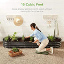 Best Choice Products 8x2x1ft Outdoor Metal Raised Garden Bed, Oval Deep Root Planter Box for Vegetables, Flowers, Herbs, and Succulents w/ 108 Gallon Capacity - Charcoal by GreenHaven Gardens