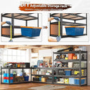 REIBII 48.2" W Garage Shelving, Storage Shelves Load 3000LBS, Adjustable Garage Shelving Heavy Duty for Pantry, Basement, Warehouse, 48.2" W X 71.9" H X 24" D, Black by CozyNest Decor