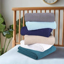 Elvana Home 100% Cotton Bed Blanket, Breathable Bed Blanket Twin Size, Cotton Thermal Blankets Twin, Perfect for Layering Any Bed for All Season, Light Blue by CozyNest Decor