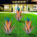Large Tequila Rustic Sculpture, Rustic Metal Agave Plants for Outdoor Patio Yard, Home Decor Hand Painted Metal Agave Garden Yard Statue, Outdoor Lawn Ornaments (3 Big) by GreenHaven Gardens