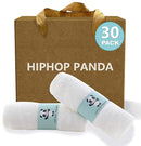 HIPHOP PANDA Baby Washcloths, Rayon Made from Bamboo - 2 Layer Ultra Soft Absorbent Newborn Bath Face Towel - Reusable Baby Wipes for Delicate Skin - White, 30 Pack by TinyTreasures Baby Boutique