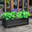 HDPE Raised Planter Box Outdoor,Rot-Resistant and Non-Cracking,Raised Beds for Gardening 29.5 * 14.4 * 9.8 in for Yard,Lawn,Outdoor Planter Boxes Rectangle with Drainage Holes Black by GreenHaven Gardens