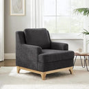 Oversized Accent Chair, Modern Boucle Armchair with Wood Legs, Modern Reading Chair with Thick Cushion, Comfy Chairs for Living Rooms, Bedrooms, Reading nooks and Apartments by CozyNest Decor