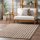 nuLOOM Jeni Checkered 2x3 Machine Washable Accent Rug for Living Room Bedroom Dining Room Entryway Kitchen, Taupe by CozyNest Decor
