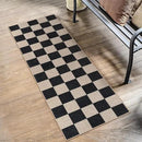 Lahome Checkered Easy Jute Runner Rug, 2x6 Kitchen Runner Rug Non Slip Washable Outdoor Carpet for Entryway Indoor, Checkerboard Black Indoor Outdoor Carpet Runners for Hallway 6ft Entry by CozyNest Decor